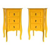 2 Unid Comoda 3 Gav Mesinha De Cabeceira Canto Quarto Oferta