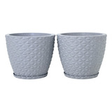 2 Vasos Cone Planta Decorativo Jardim Varanda Polietileno