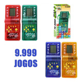 2 Vídeo Game Portátil 999 Jogos Mini Game Retrô Modelo Novo Versão Full Jogos Tetris Disgne Futurista Tela Super
