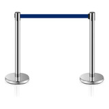 2 X Pedestal Organizador Separador De Fila Cromado Fita Azul