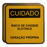 2 X Placas Geração Propria Risco Choque 13x13 Cpfl Aluminio