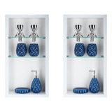 2 X Porta Sabonete Shampoo Em Porcelanato 60x30x10