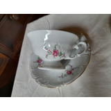 2 Xicaras De Cha De Porcelana Polonesa Antigas Com Flores