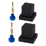 2 Acabamento Quadr Metal Preto Black 2 Adaptador Reg Docol