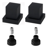2 Acabamento Quadr Metal Preto Black 2 Adaptador Reg Docol