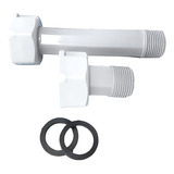 2 Adaptador Tubo Longo Curto Cavalete Hidrômetro Agua Branco