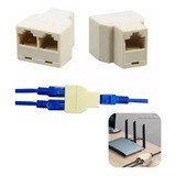 2 Adaptadores Duplicador 1x2 Cabo Rede Internet Rj45 Fêmea