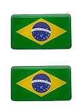 2 Adesivo Bandeira Do Brasil Para