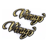 2 Adesivos Emblema Tanque Moto Yamaha Virago Abs Dourado