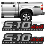 2 Adesivos Lateral S 10 S10 09 11 4x4 Turbo Emblema Vermelho