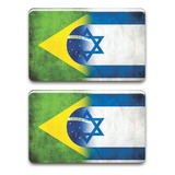 2 Adesivos Relevo 3d Bandeira Brasil