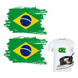 2 Adesivos Termocolantes Bandeira Brasil Patch