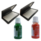 2 Almofada 2 Tinta Carimbo Tecido 30ml Frete Barato