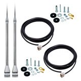 2 Antena Aquário Px Maria Mole Prolongador 60cm Cabo 5 5mts