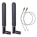 2 Antenas Macho 8dBi 2 4GHz 5GHz 5 8GHz WiFi RP SMA De Banda Dupla   2 X 35 Cm U FL IPEX Para RP SMA Cabo Pigtail Fêmea Para Mini Cartão PCIe  Roteadores Sem Fio  Repetidor De PC  Desktop FPV UAV