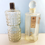 2 Antigos Vidros De Perfume Anos 40 Art Deco Vazio 20 Cm