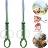 2 Aplicador De Comprimidos Capsulas Cães Gato Seringa Pets
