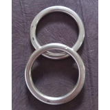 2 Argola Antiga De Alpaca Cornetinha Com Vinco 
