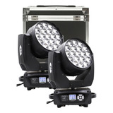 2 Aura Effect Moving Wash Beam Led Zoom 19x15 Rgbw Case 127 220v
