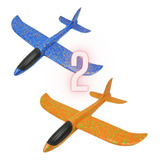 2 Avião Brinquedo Planador Isopor Voa De Verdade Praia Campo