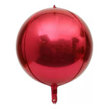 2 Balão Metalizado Vermelho Bola Globo Orbz 4d 50 Pol 127cm