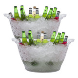 2 Balde De Gelo Acrílico Champanheira 18l Bebidas Cerveja
