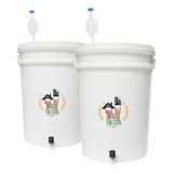 2 Baldes Fermentadores Cervejeiros C Torneira E Airlock 22l