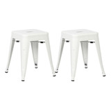 2 Bancos Baixo Tolix 45 Cm Iron Cozinha Metal Várias Cores