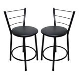 2 Banquetas Bancos Baixa Cozinha Bar Balcão Bistrô Ita
