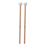 2 Baquetas De Percussão De Feltro Branco Para Timpani Snare