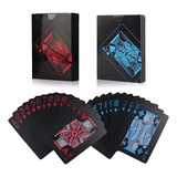 2 Baralhos De Pvc Azul E Vermelho À Prova Dágua Premium
