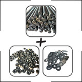 2 Barra Roscada 1 4 1 Metro 10 Porca E Arruela Vergalhão