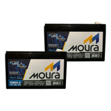 2 Bateria Moura Estacionária Nobreak Alarme Vlra 12v 9ah
