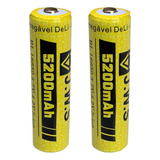 2 Baterias Recarregável 18650 5200mah 3 7v Lanterna Tática