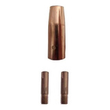 2 Bico Contato 0 8mm 1 Bocal Gás Mig Rosca Oximig Plus 15