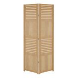 2 Biombo Folha Horizontal Vertical Ripado Divisor Madeira M1