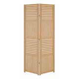 2 Biombo Folha Vertical Horizontal Ripado Divisor Madeira M1