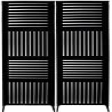 2 Biombo Pintado Divisoria Separador De Ambiente MDF Com Pés Preto Ou Branco Horizontal Vertical Preto 