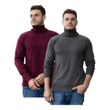 2 Blusas De Lã Masculina Gola Alta De Frio Quentinha
