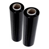 2 Bobina Filme Stretch Preto Rolo Com 3 Kgs Cada 300 Mts