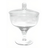 2 Bomboniere Compoteira Com Pe Tailândia Vidro 24cm Ref 951