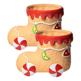 2 Botinhas Noel Enfeite De Natal Resina