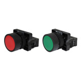 2 Botões Faceados 1 Vermelho 1nf E 1 Verde 1na Metaltex