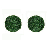 2 Buchinhos Artificial 20 Cm Bolas De Grama Buchinhos Verde
