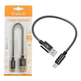 2 Cabo Type c 20cm Curto Blindado Metal Usb Celular Tablet
