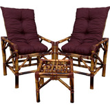 2 Cadeiras Bambu P salas De Jogos Ambientes Externos C mesa