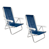 2 Cadeiras De Praia Piscina Alumínio