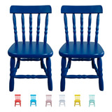 2 Cadeiras Infantil Madeira Maciça Colorida
