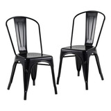 2 Cadeiras Iron Tolix Aço Metal Industrial Vintage Cores Cor Da Estrutura Da Cadeira Preto Semibrilho