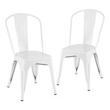 2 Cadeiras Iron Tolix Aço Metal Industrial Vintage Cores Estrutura Da Cadeira Branco